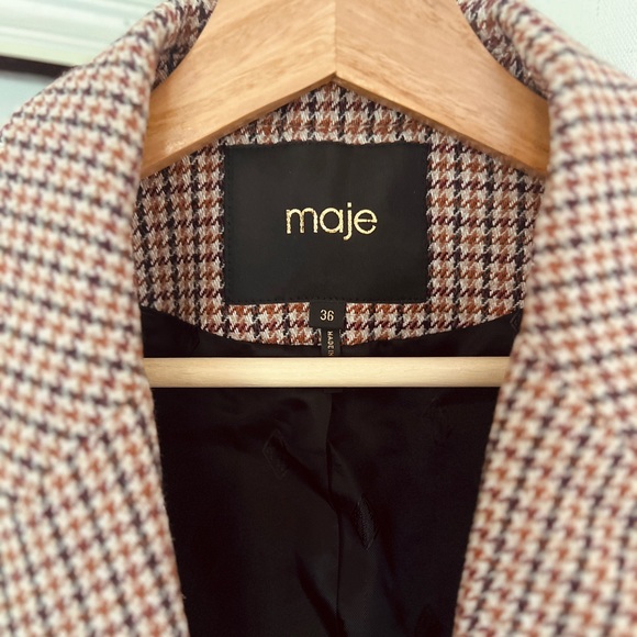 Maje Vaisa Plaid Button Blazer - Picture 4 of 7